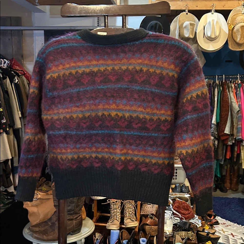 Colorful Patterned Cardigan Sweater - Picture 5 of 7